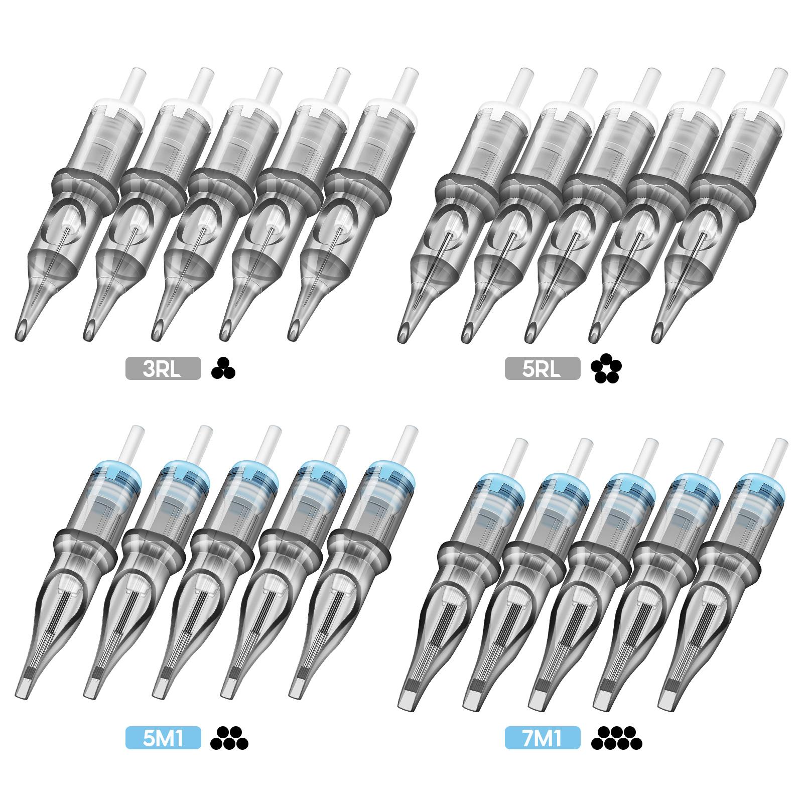 

20 шт. одноразовые насадки для татуировки RL RM M1 серии принадлежности для татуировки бровей и тела картридж для татуировки иглы насадки для микроблейдинга