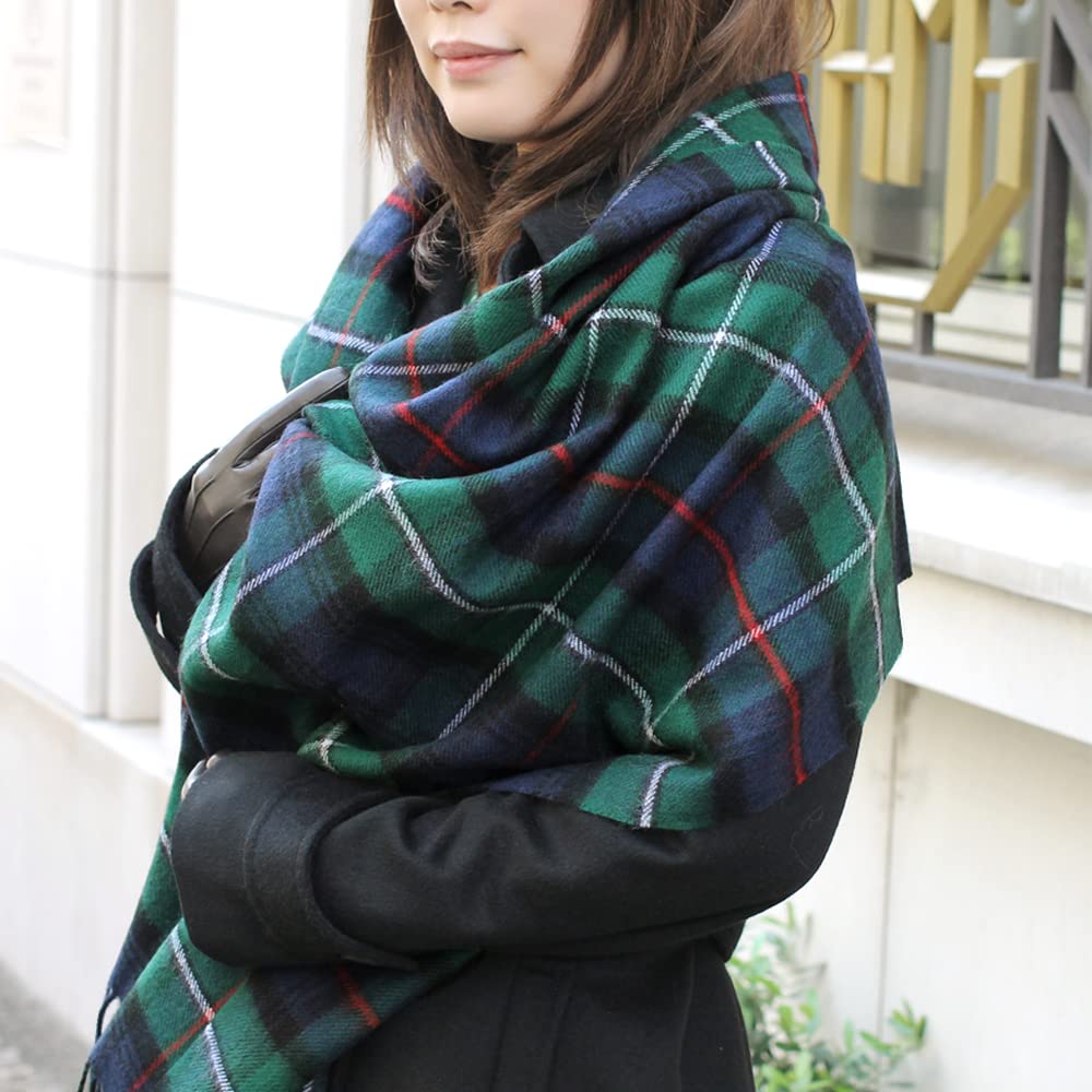 Made in Lambswool Tartan Check Scarf Lochcarron, Scotland, Large, 100% (Modern Mackenzie)
