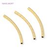 2mm*35mm Brass Texture Tube Beads 18K Gold Plated Tube Spacer Beads Connectors For Jewelry Making,DIY Bracelet Necklace Findings