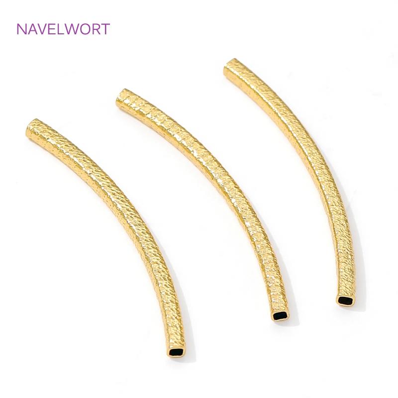2mm*35mm Brass Texture Tube Beads 18K Gold Plated Tube Spacer Beads Connectors For Jewelry Making,DIY Bracelet Necklace Findings