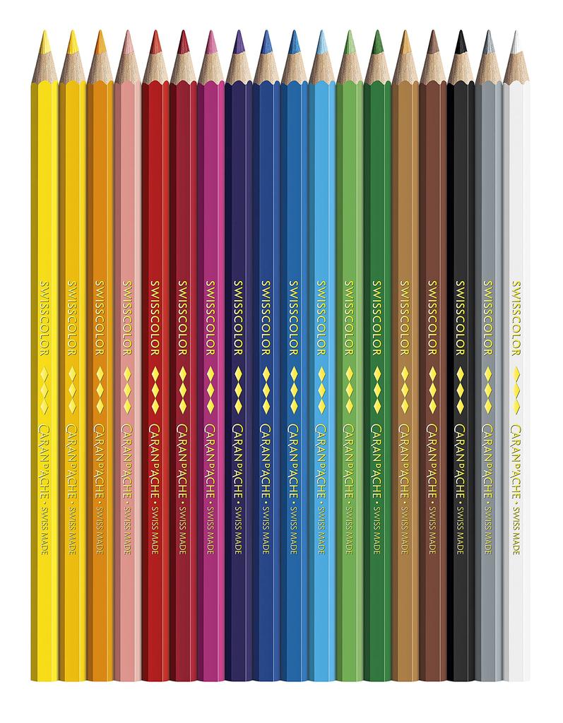 Caran Dash Swiss Color Colored Paper Set 1284-818 Oil-based Pencils, Box, 18-Color