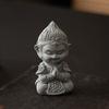 Sunwukong Sandstone Sitting Monkey Buddha Statue Monkey Figure Ornament Collectible Desktop Decoration Tea Pet Indoor Outdoor