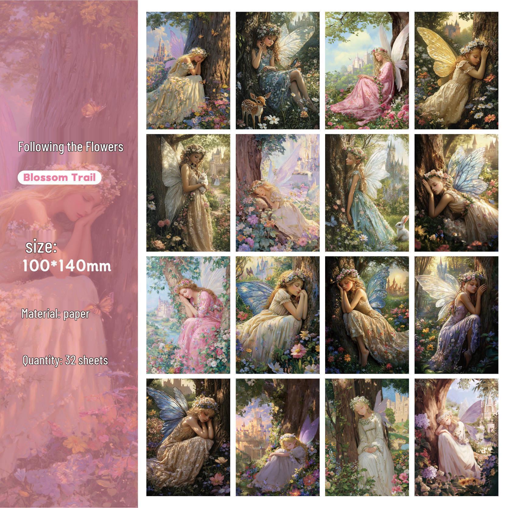 Retro Storybook Paper: Wind Ferry Fairy Tale Series - 32 Sheets, 6 Styles, Vintage Colors