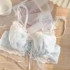 Japanese Sweet Girly Wireless Bra Set, Push Up Anti-Sag Corrective Small Bust Teen Girls Lingerie Set