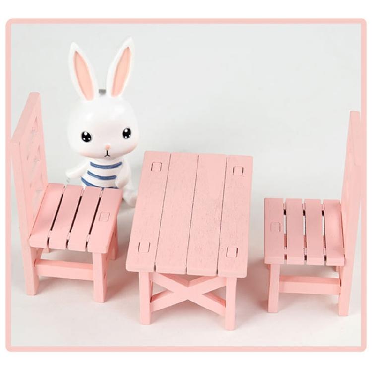 Miniature Kitchen Table And Chairs Set Wooden Dollhouses Furniture For 1/6 Scale Doll Decors