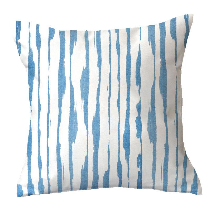 Simple New Blue Geometric Plush Pillowcase Home Fabric Sofa Pillow Cushion Cover Design