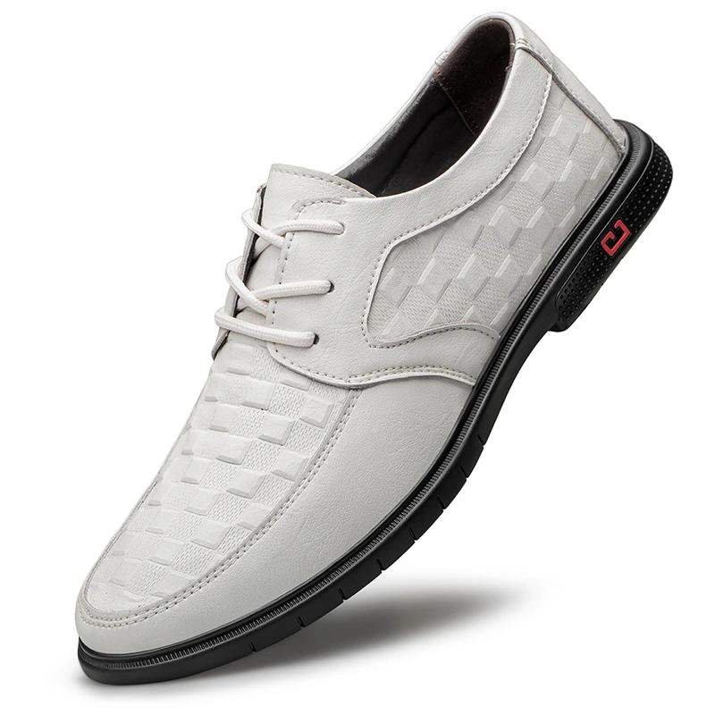 

Базовая мужская обувь на осень 2024 года, повседневная мужская обувь без застежек, повседневная обувь из рельефной кожи, легкие мужские кожаные мокасины Zapatos 46 белый