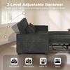 2 Seater Sofa Bed, 4-in-1 L-Shaped Convertible Pull-Out Sleeper Sofa with Adjustable Backrest and Side Pockets, Black