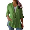 Completo da Donna Cappotto con Risvolto Manica Lunga Monopetto Giacca da Completo Orlo Spaccato Laterale Colore Unito Bottone Singolo Capospalla da Lavoro