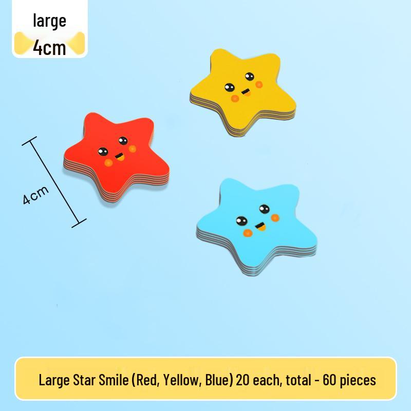 Magnetic Blackboard Stickers: Kids' Reward Magnets with Cartoon Stars, Flowers, and Smileys for Home & Classroom Whiteboards