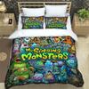 M-My Singing Monsters bedruckte Bettwäsche-Sets exquisites Bettwaren-Set Bettbezug Steppbett-Set Bettwäsche-Set Luxus-Geburtstagsgeschenk