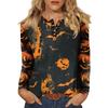 Women's T Shirt Print Long Sleeve Daily Fashion Basic Round Neck Button Raglan Sleeve Top