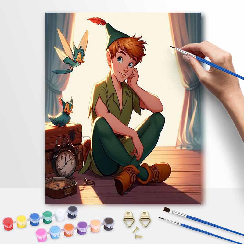 Disney Peter Pan DIY Oil Painting Kits Hand Painting Home Decor Craft Gift Ideas Canvas Wall Art Paint By Numbers For Adults Wall Decor