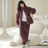 Winter Coral Fleece Padded Pajamas Women'S Fleece Thickened Flannel Padded Jacket Autumn And Winter Loungewear Warm Suit