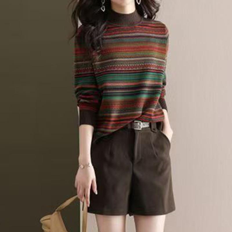 Pulover pentru Femei Toamnă Iarnă Pulover Îngroșat Cald Tricotat Elastic Mânecă Lungă Jumper Oversize Topuri