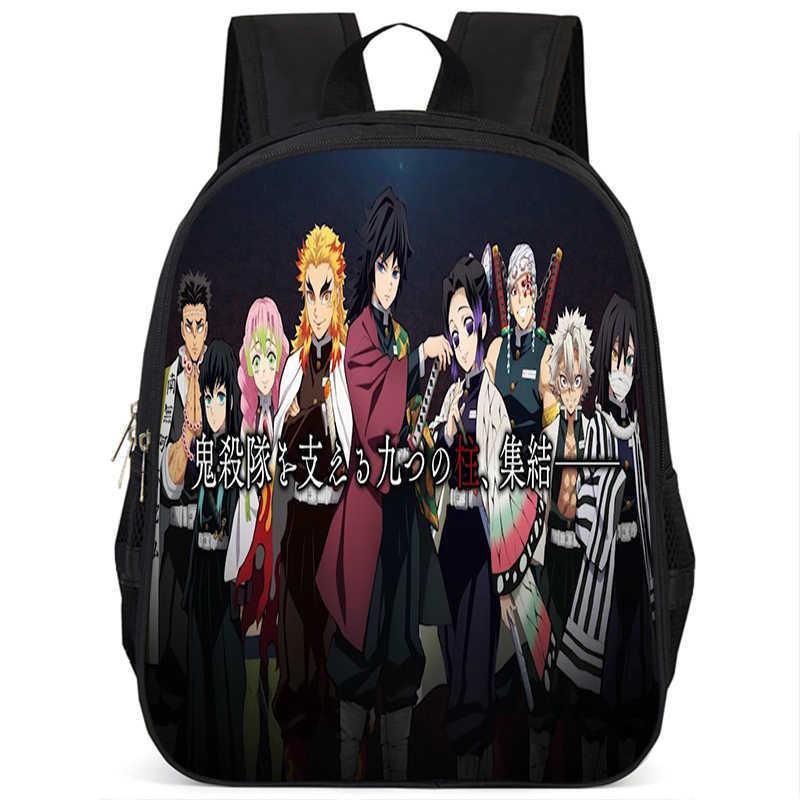 Trendy Demon Slayer Book Bag With Durable Oxford Fabric And Large Storage