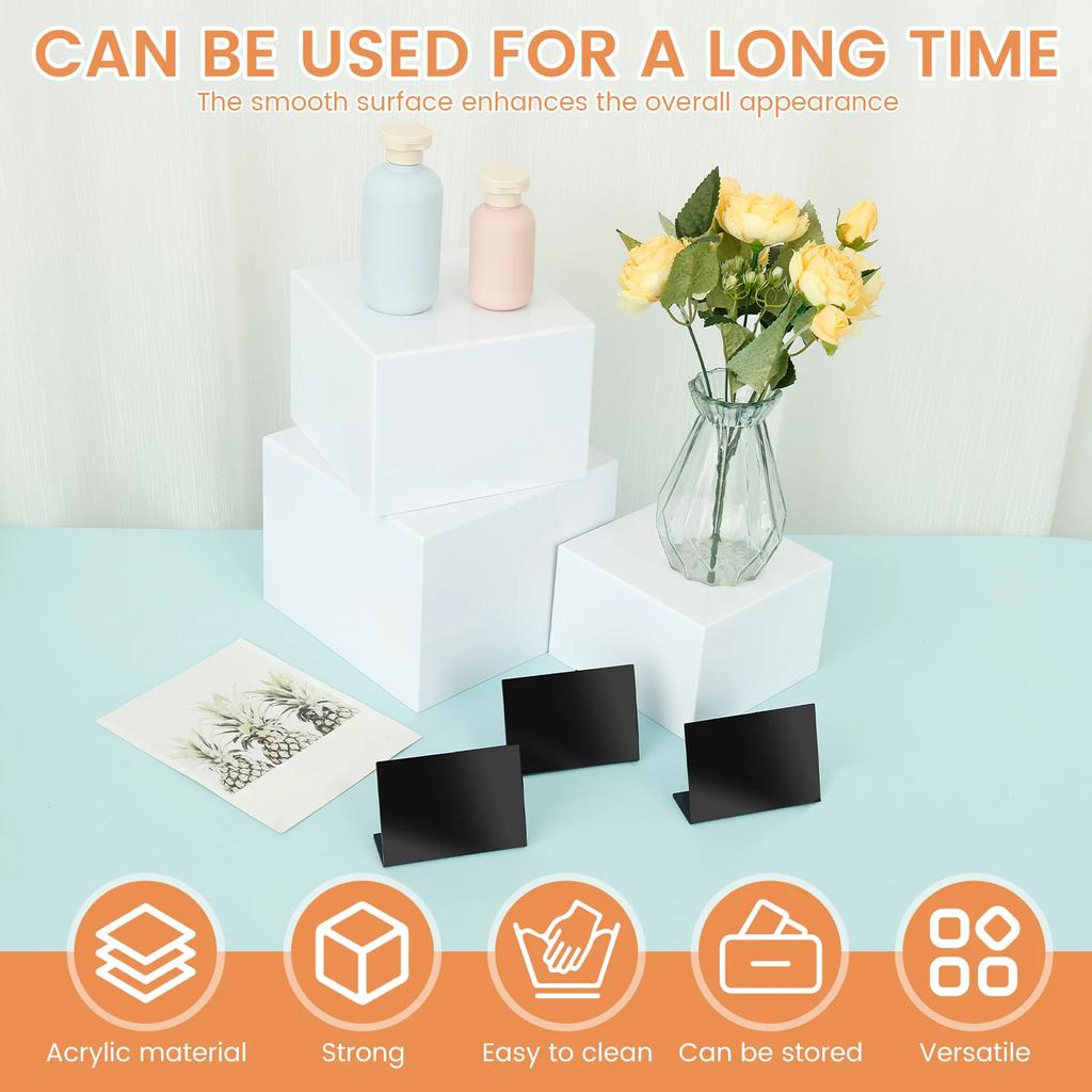 3Pcs Acrylic Buffet Riser Food Display Stands Stackable Desktop Food Stand Dessert Cake Buffet Party Display Decorating Box