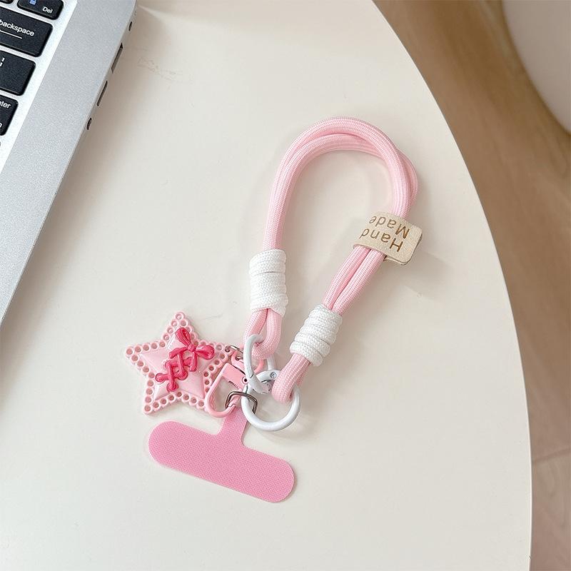 Star Smiley Face Handstrap, Mobile Phone Lanyard, Thickened Anti-Drop, Anti-Loss, Camera Key Chain, Backpack, Zipper Pendant, Women'S Model