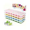 1pc Silicone Ice Brick Mold, Multicolor Transparent 14/24 Grids Ice Brick Ice Tray, Suitable For Refrigerator
