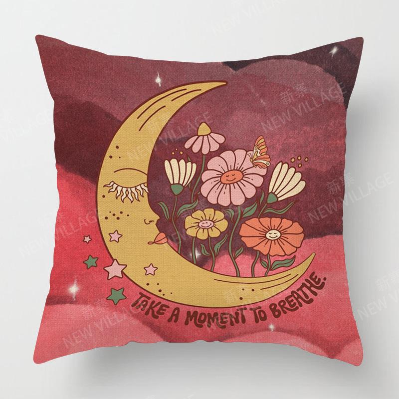 Vibrant Garden Pillowcases  Colorful Floral Designs for Home Decor Perfect Spring Gift with Trees Flowers  Moon Scenes