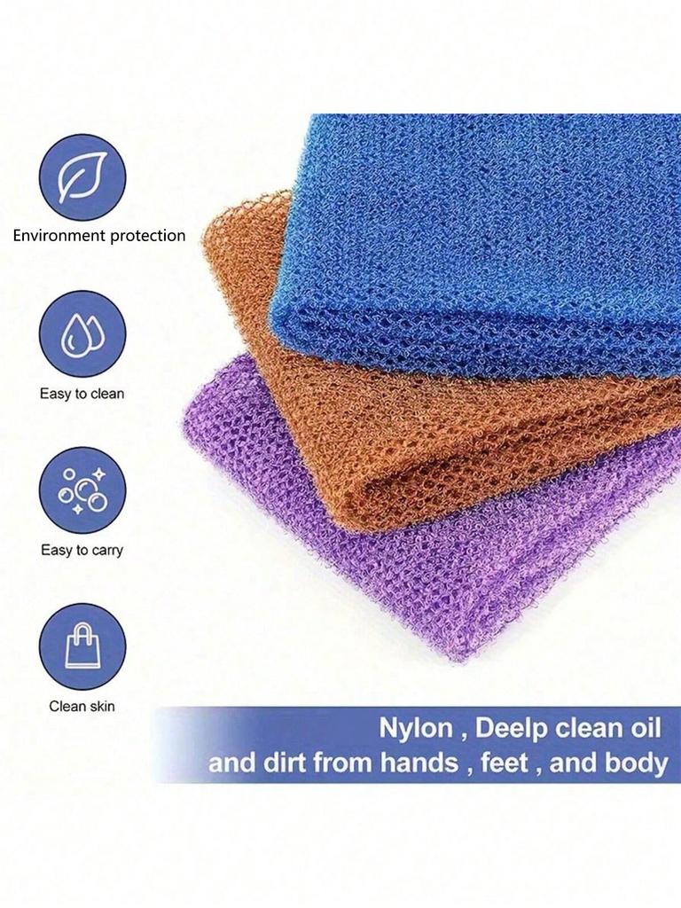 1pc African Nylon Exfoliating Bath Towel, Soft And Scrub, Nylon Bath Towel For Exfoliating And Bubble Foaming, Bathroom Accessories Back To School