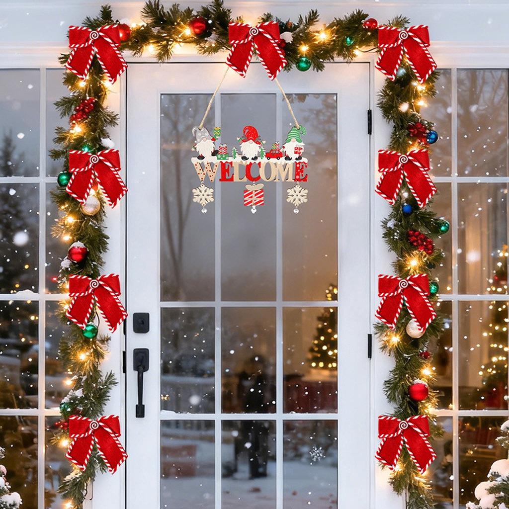 Velvet Christmas Bows Padded Christmas Hanging Ornament Padded Christmas Bows Decorative Bows For Door And Window Shop