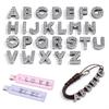 Rhinestone Letter Beads Alloy A To Z Charms Slide Letter Charms Small Spacer Beads for DIY Jewelry Making Keychain Cell Phone Chain Bracelet Craft