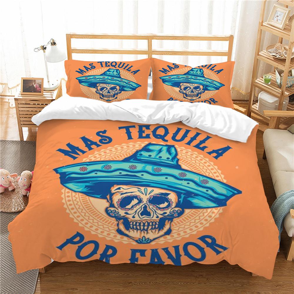 

Комплект пододеяльников с рисунком черепа, комплект постельного белья с принтом черепа, дизайн домашнего текстиля для мальчиков и мужчин, один размер, полиэстер, пододеяльник EU Single 135x200cm