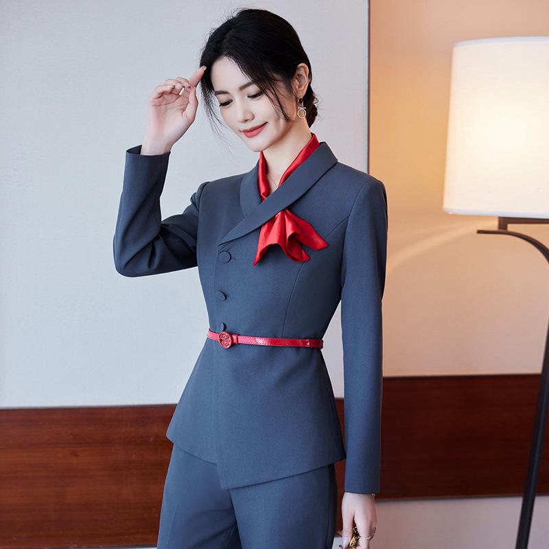 High-End Women's Professional Business Suit Set for Hotel Management, Housekeeping, Receptionist, and Salon Workwear