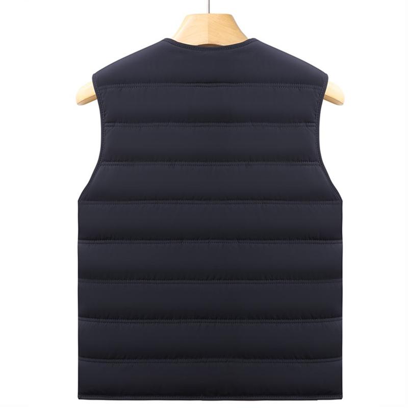 Winter Men Fleece Warm Vest Jacket Letter Print Windproof Wool Liner Warm V-neck Casual Coats Padded Thicken Outdoor Waistcoats