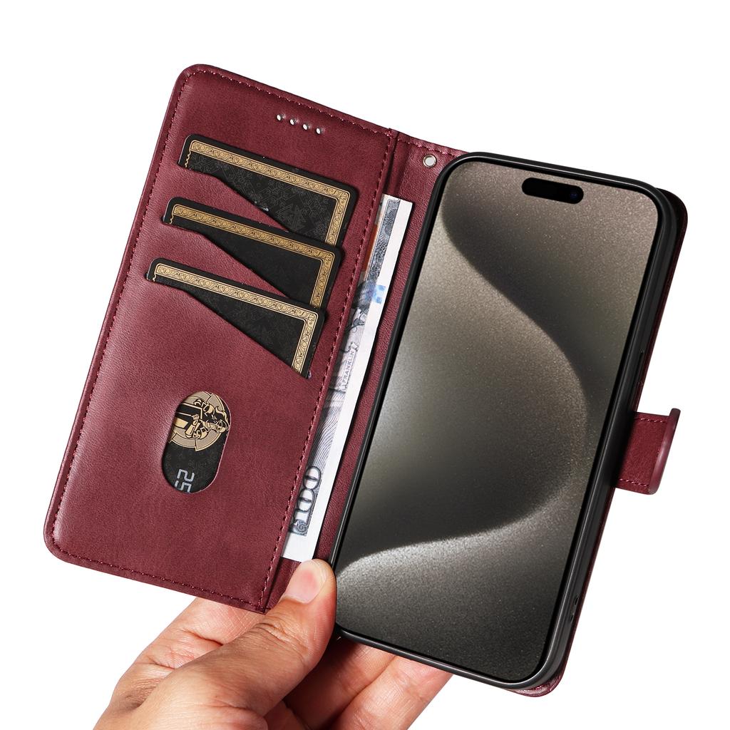 For Honor 600 Lite 5G Leather Wallet Case with Strap Solid Color Phone Stand Cover