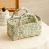 Large Capacity Storage Basket Floral Pattern Shopper Bag Fabric Laundry Basket  Desktop Storage