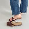 Internet Celebrity Explosion Fairy Wind Pink Low Heel Slippers Women's Summer Wear 2025 with Skirt French Cool Slippers