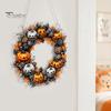 Durable Halloween Porch Decoration Pumpkin Pendant with Hanging Chain Waterproof Acrylic Welcome Front Door Sign for Window Wall Indoor Outdoor
