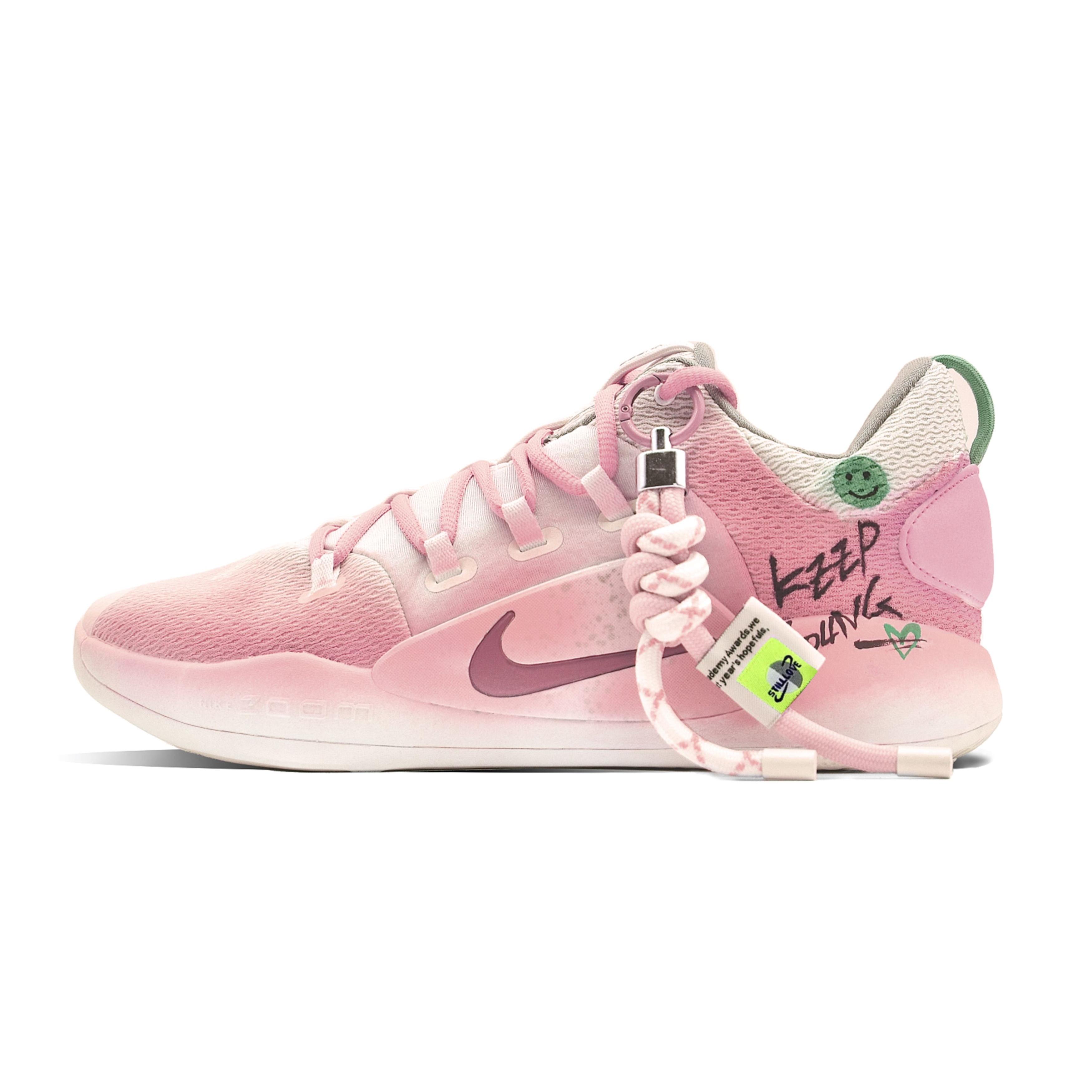 Nike Hyperdunk X Low 10 Slip Resistant Abrasion Resistant Low top Basketball Shoes Men s Pink White AR0465-100(Team63-) 45
