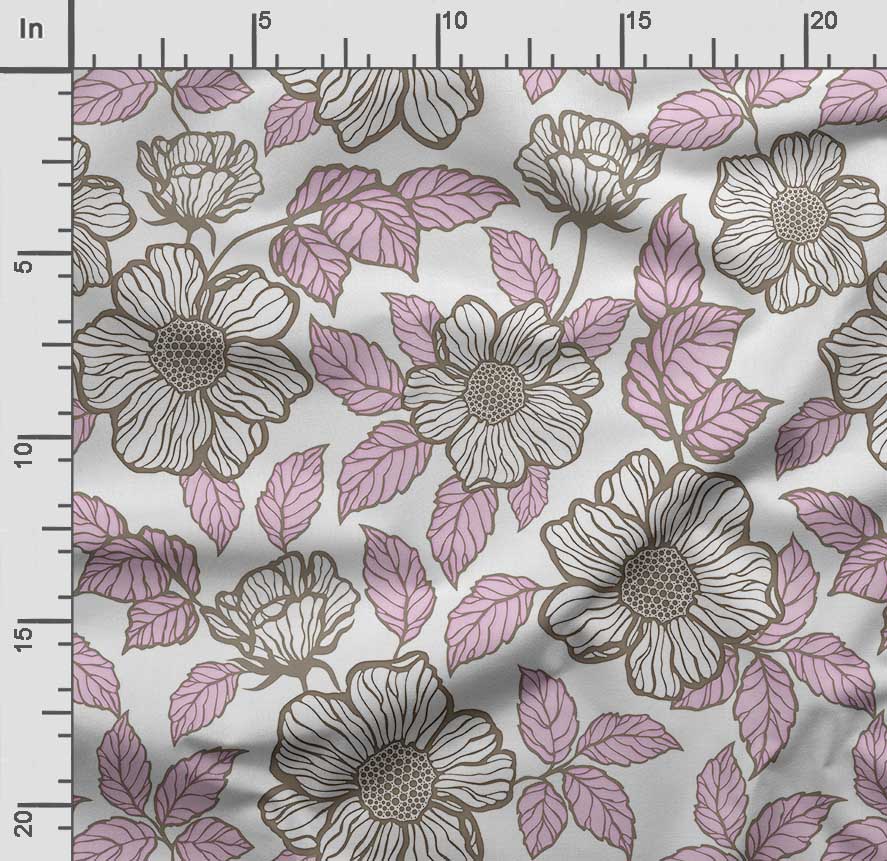 Soimoi Bird & Flowers Print,  Cotton Cambric, Quilting Fabric Sold by The Yard 42 Inch Wide, Medium Weight Cotton Fabric, Sewing  Supplies