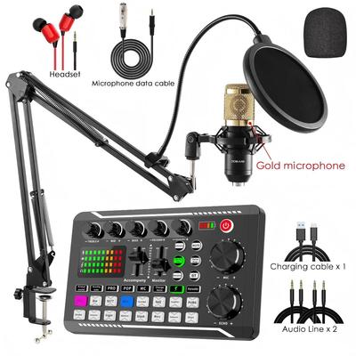 BM800 USB-Mikrofon-Kit mit Soundkarte für Mobilgeräte, PC und Podcast-Streaming
