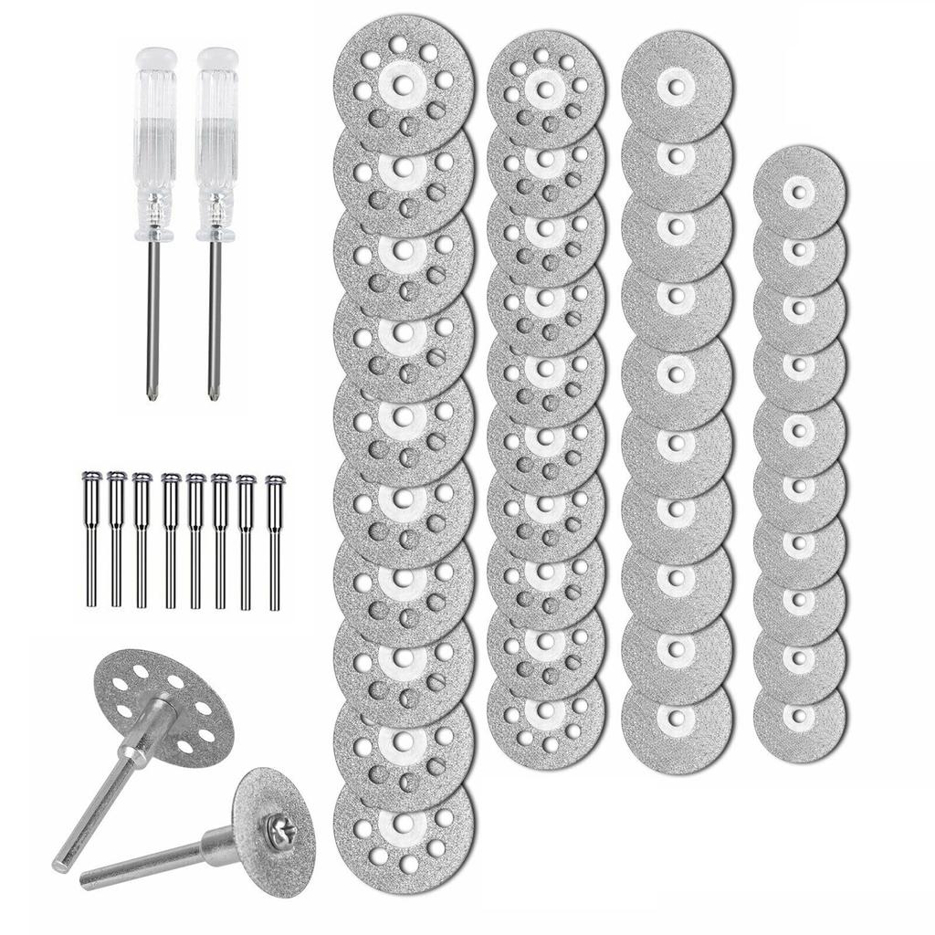 50Pcs Diamond Cutting Wheel Kit for Rotary Tools Die Grinder Metal Cut Off Disc