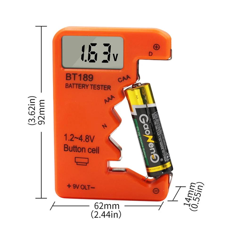 Digital Battery Tester LCD Display AA/AAA/9V/1.5V Button Cell Battery Capacity Check Detector Capacitance Diagnostic Tool