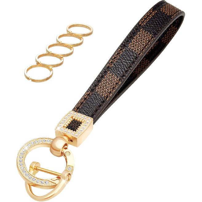 OHKYOOT Leather Wristlet Keychain for Home Car Keys