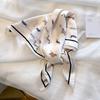 New fashion high-end silk scarf sunscreen women's printed square scarf versatile light luxury silk scarf hair accessories temperament scarf