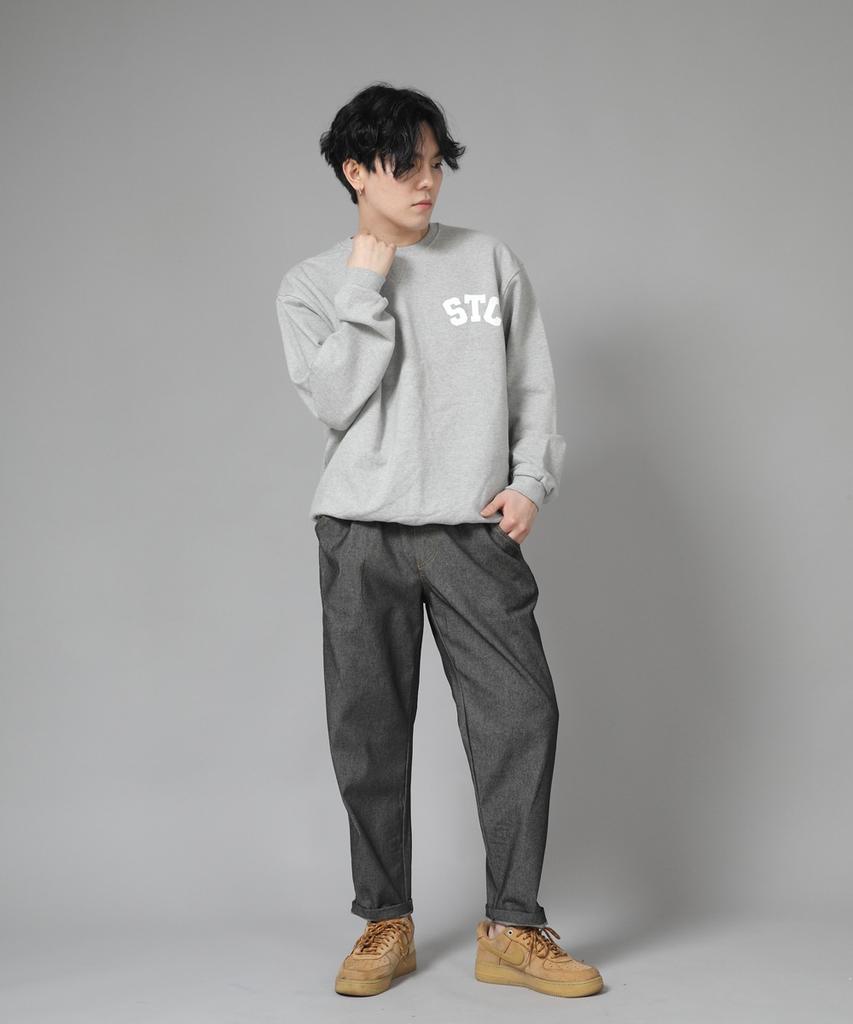 Seinteukeulu Bridgefill Elastic Waist Pants Bwd-324 Gray Black Denim Brs
