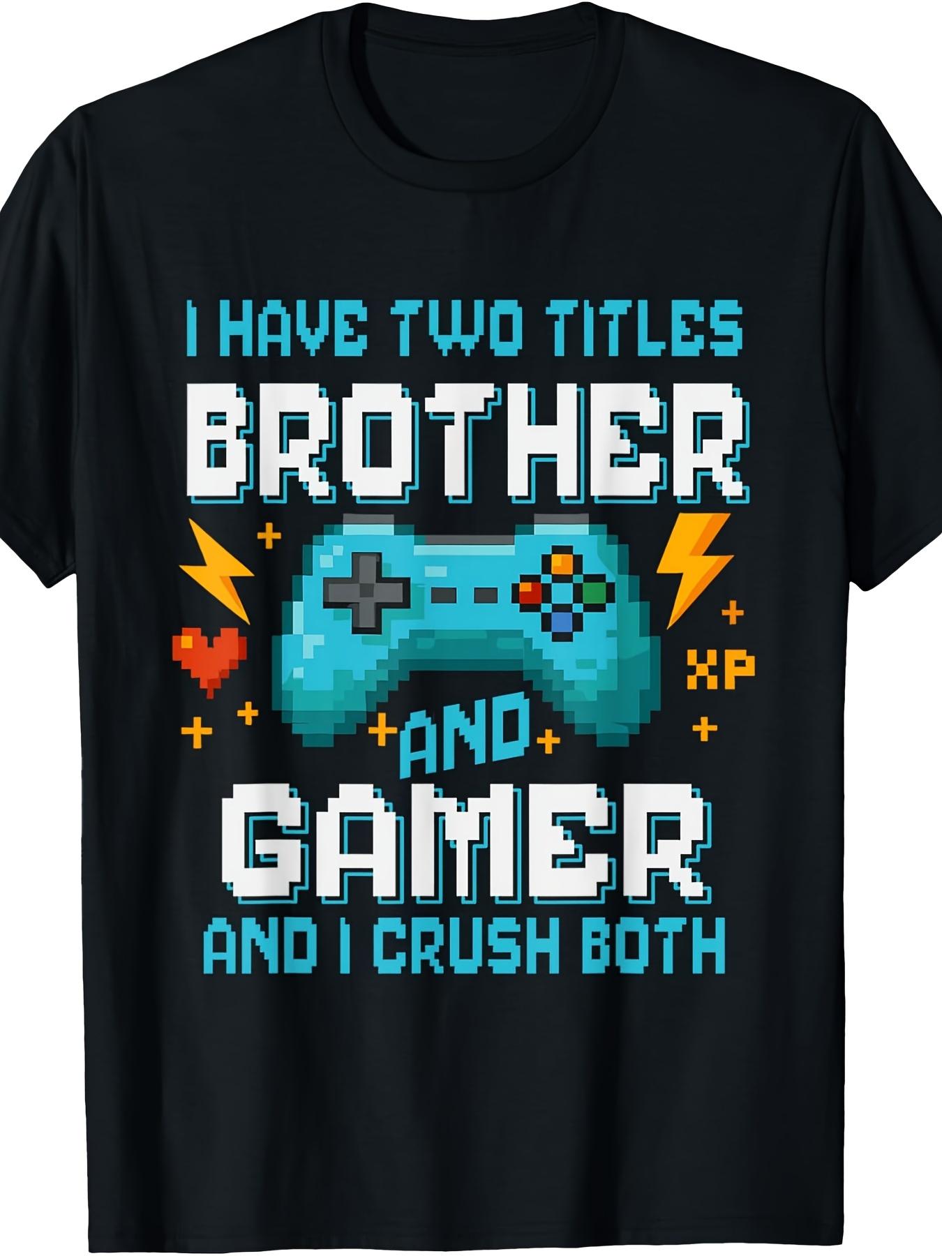 

Brother& Gamer Pixel Console Video Game Player Gaming T-Shirt Same Style for Men and Women 2025 Summer Short-sleeved Printed T-shirt Pure 220G 5XL різнокольоровий
