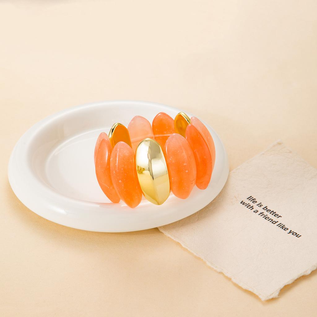 Retro Smudged Acrylic Elastic Bracelet, Exaggerated Personality, Simple Geometric Temperament, Advanced Sense Of Jewelry Women