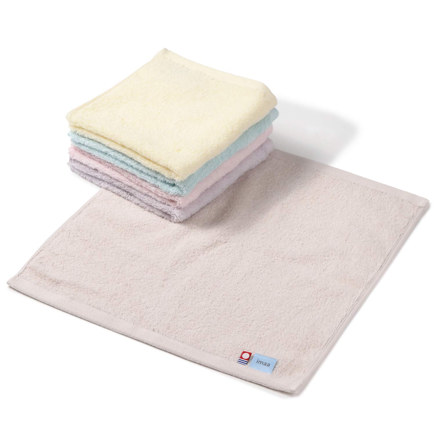 

imaa Imabari Certified Hand Made in Assorted Towels, 5-Piece Set, Hotaka, Thin, Quick-Drying, Absorbent, Japan,