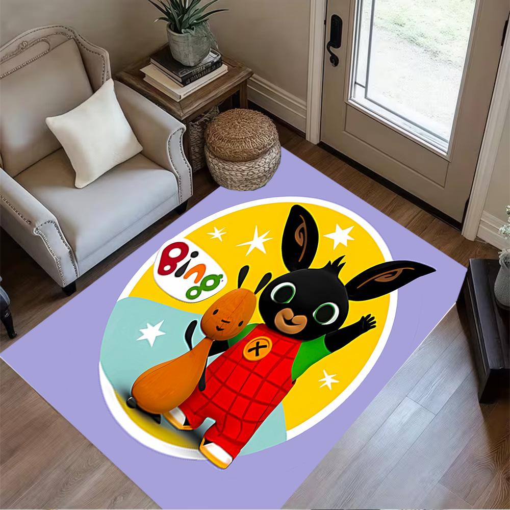 Bing's Colorful Adventure Floor Rug Office Rug Perfect for Game Room Study room Dining Room Outdoor Anti-slip Rug Anime Office Decor