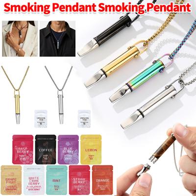 Quitting Smoking Meditation Pendant with Filter Cotton Anxiety Stress Relief Breathing Necklace Wear Resist Mindfulness Necklace