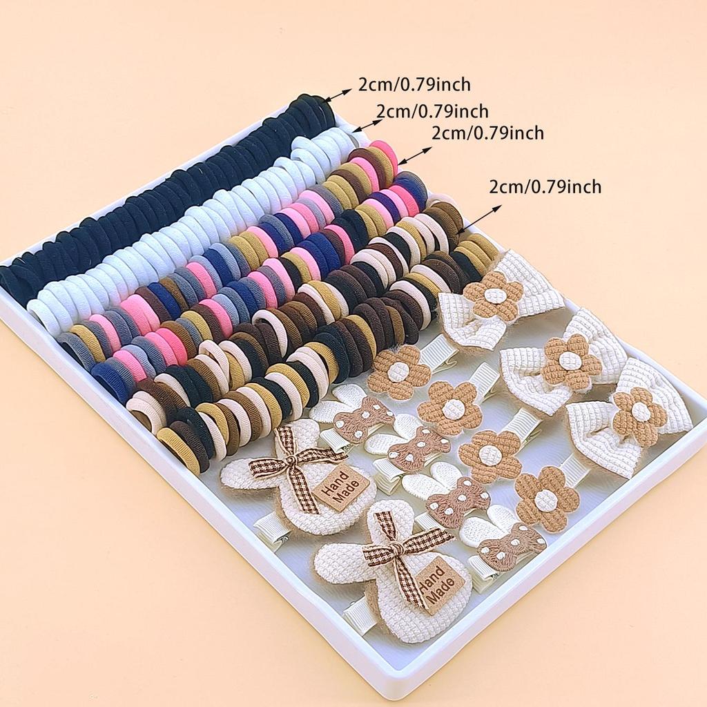 Hair Ties Set Hair Scrunchies For Girl Elastic Ponytail Clips Rubber Band For Hair Traceless Hair Ropes Set Hair Elastics Bands