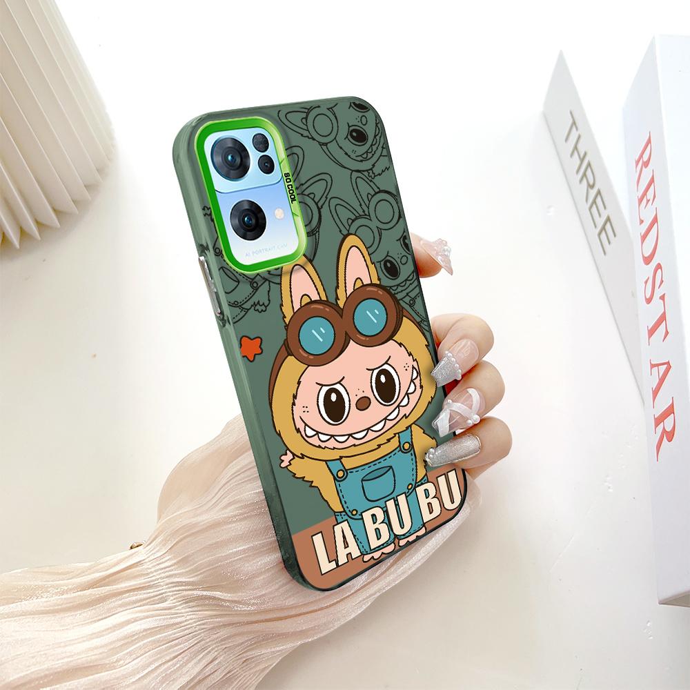 Custodia rigida antiurto anticaduta con motivo dipinto, argento colorato, bifacciale, per telefono OnePlus OPPO Reno Realme