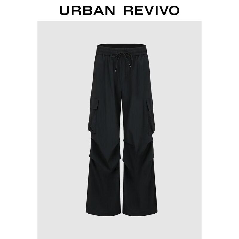 UR2026 Men s Pleated Elastic Drawstring Loose Cargo Pants 30